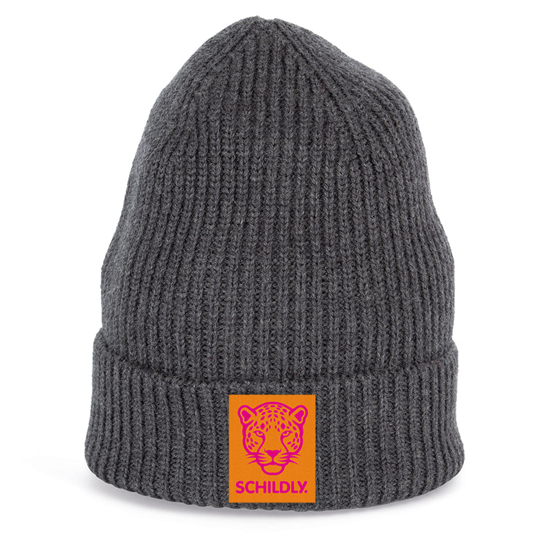 Beanie BeLeo-Patch anthrazit