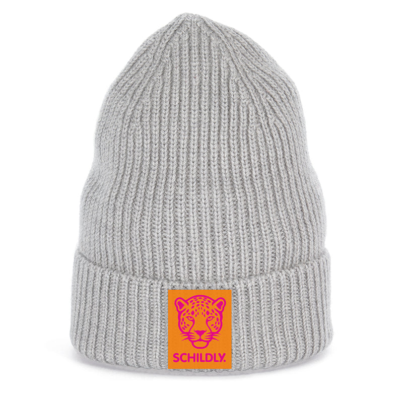 Beanie BeLeo-Patch grey