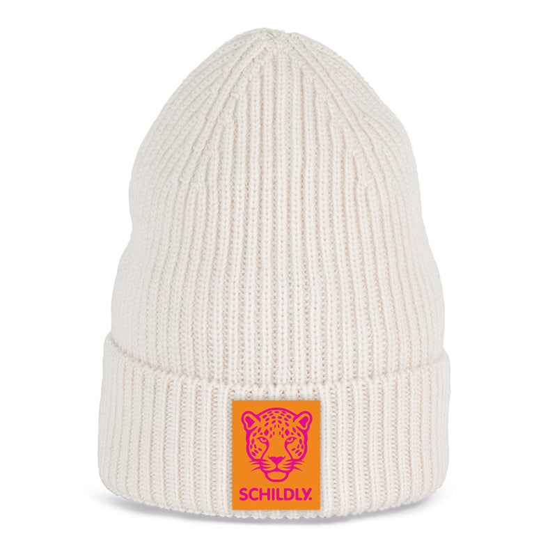 Beanie BeLeo-Patch ivory
