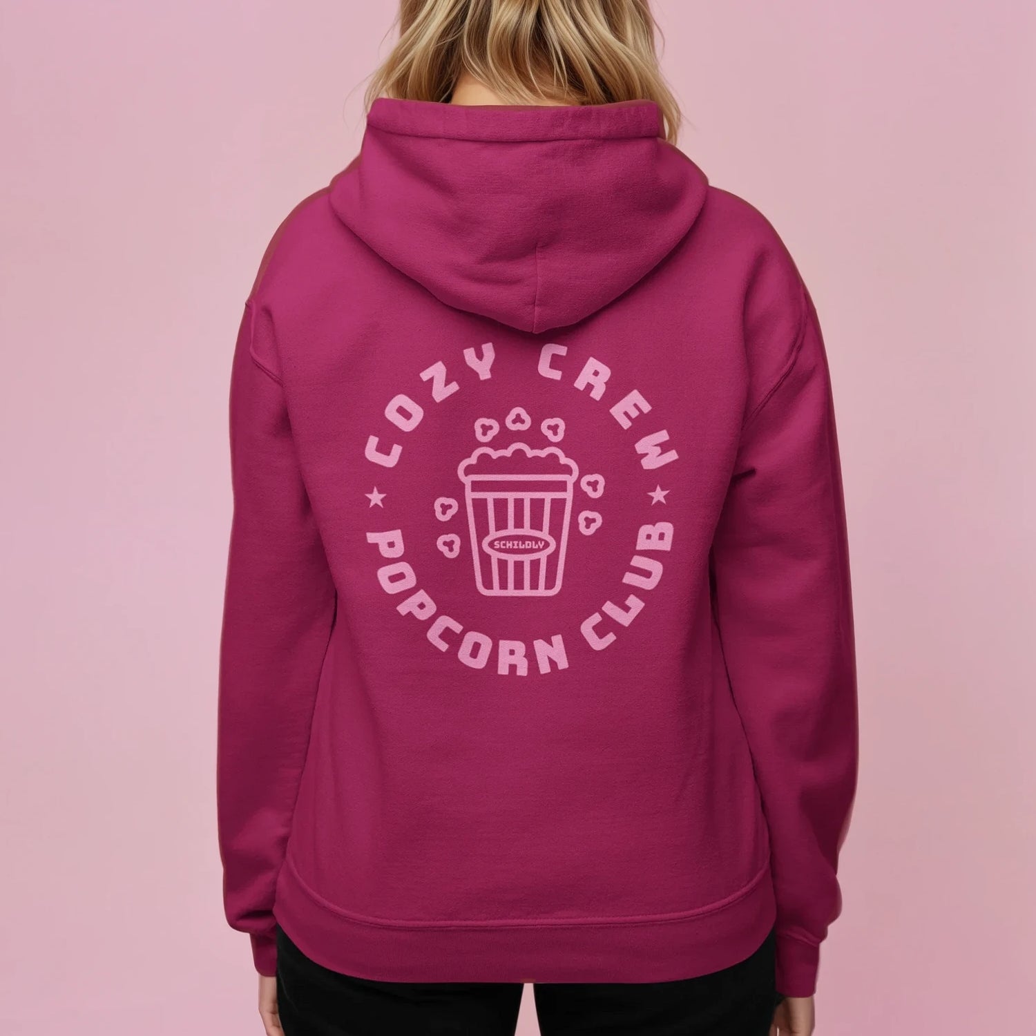 Cozy Crew Popcorn Club Hoodie cherry purple/rosa