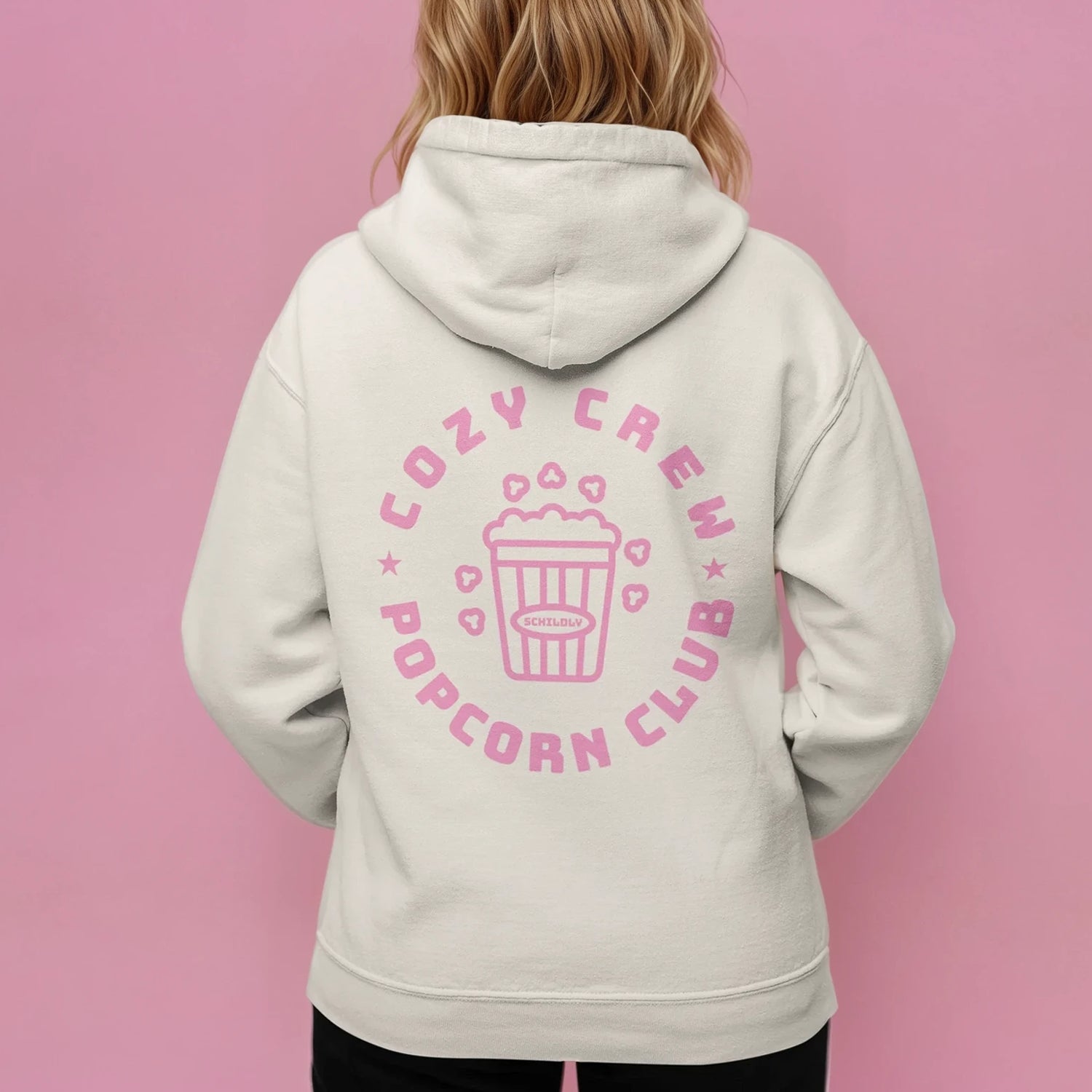 Cozy Crew Popcorn Club Hoodie ivory/rosa