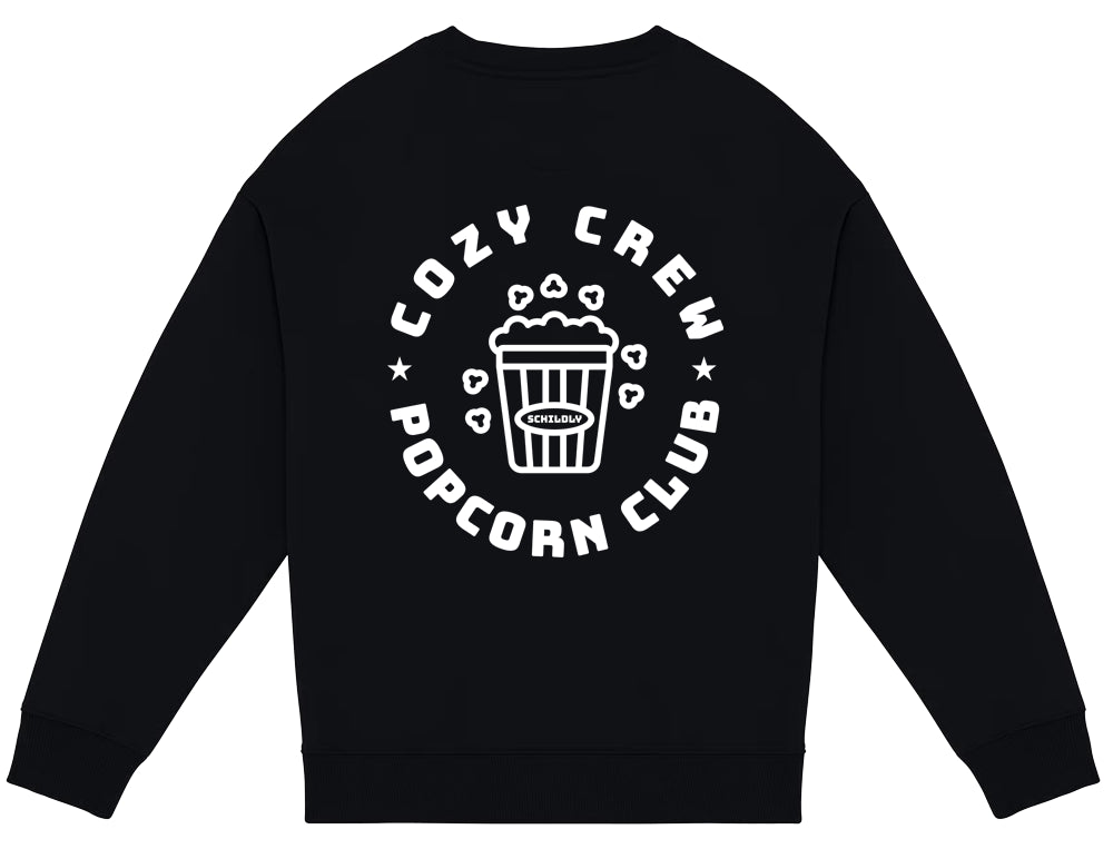Cozy Crew Popcorn Club Oversized-Sweater black
