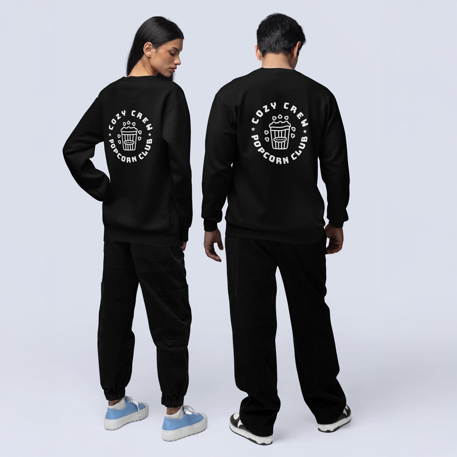 Cozy Crew Popcorn Club Oversized-Sweater black