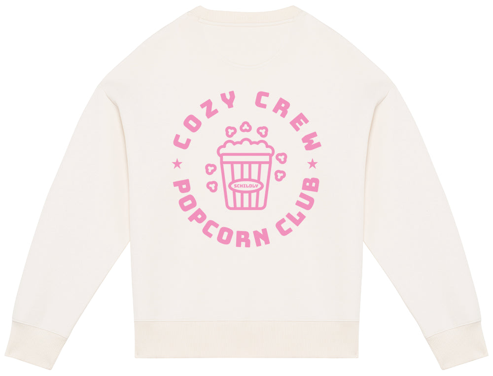 Cozy Crew Popcorn Club Oversized-Sweater ivory