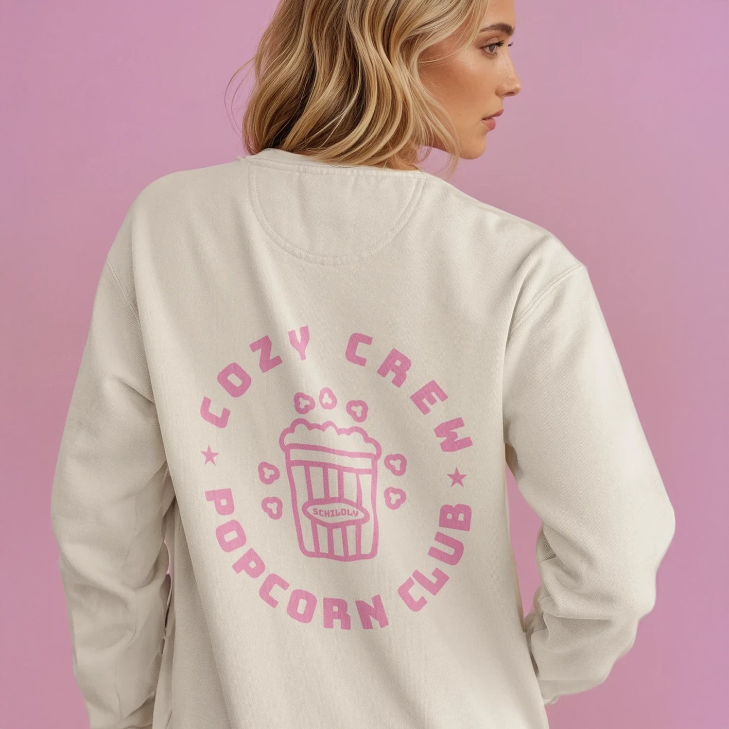 Cozy Crew Popcorn Club Oversized-Sweater ivory