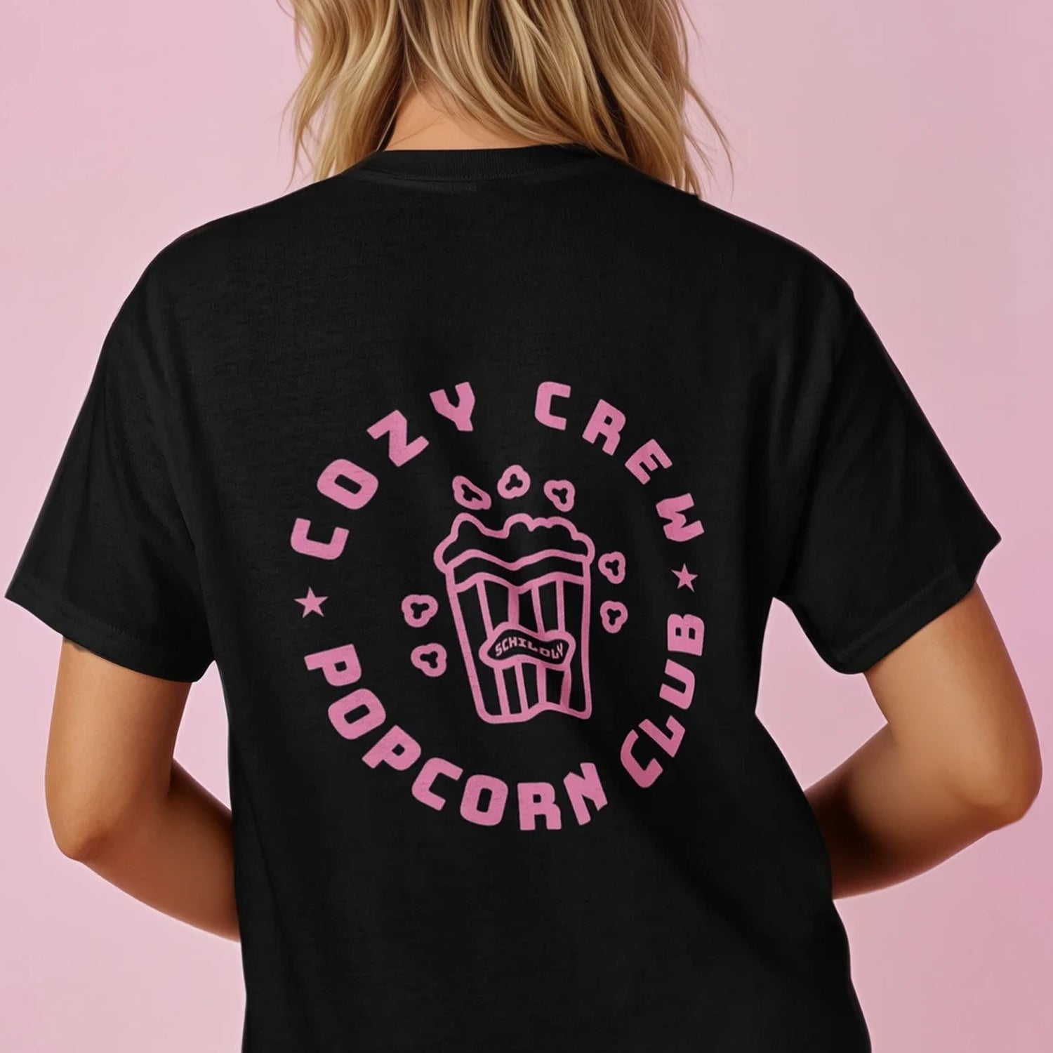 Cozy Crew Popcorn Club Shirt black/rosa