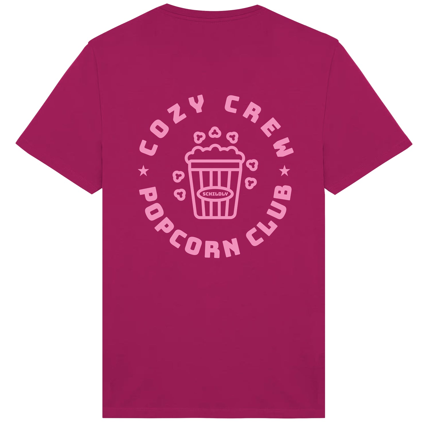 Cozy Crew Popcorn Club Shirt cherry purple