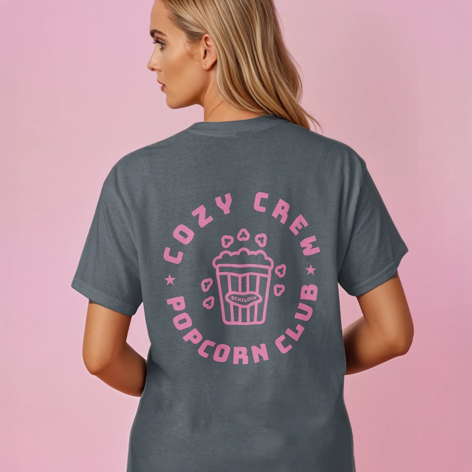 Cozy Crew Popcorn Club Shirt mineral grey