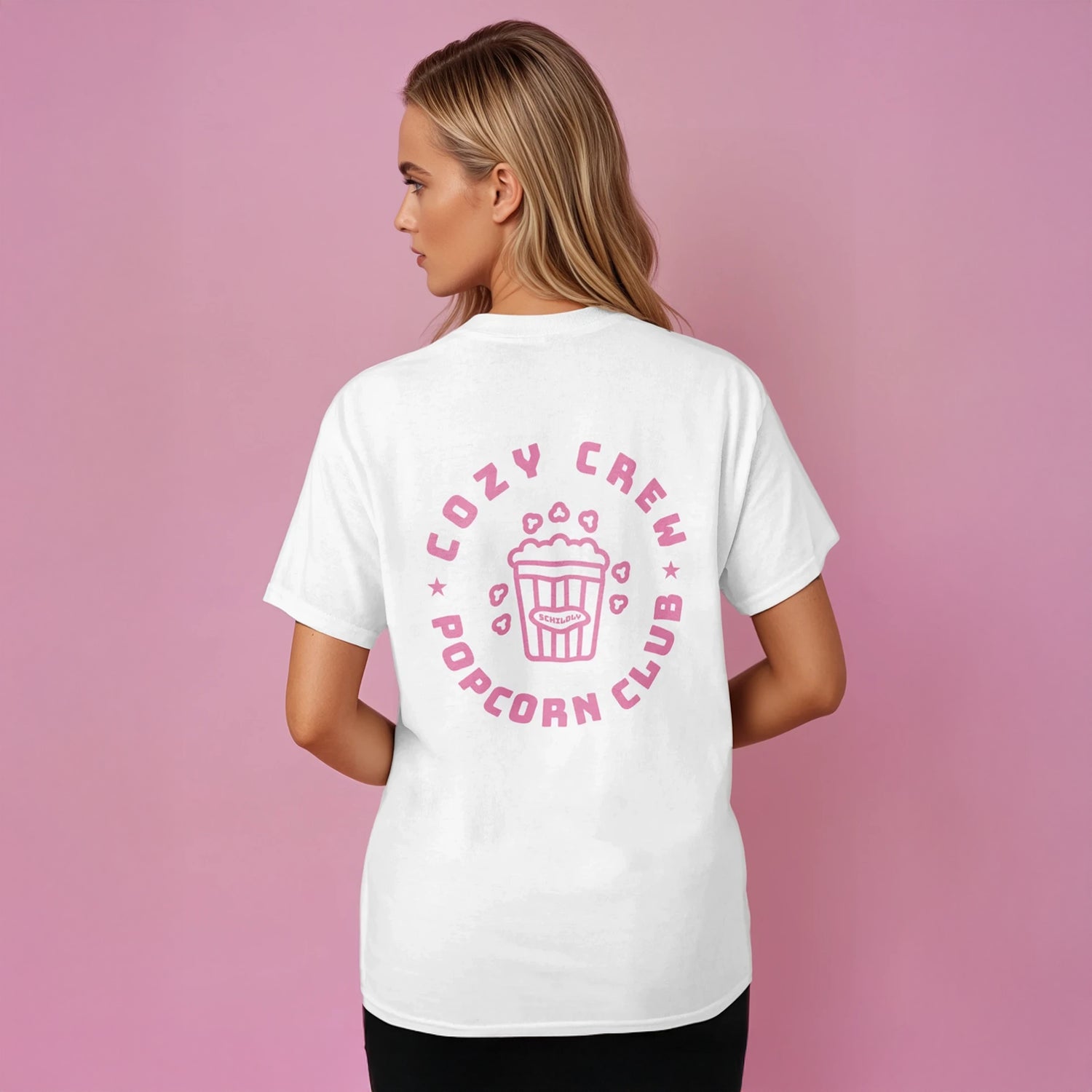 Cozy Crew Popcorn Club Shirt white/rosa