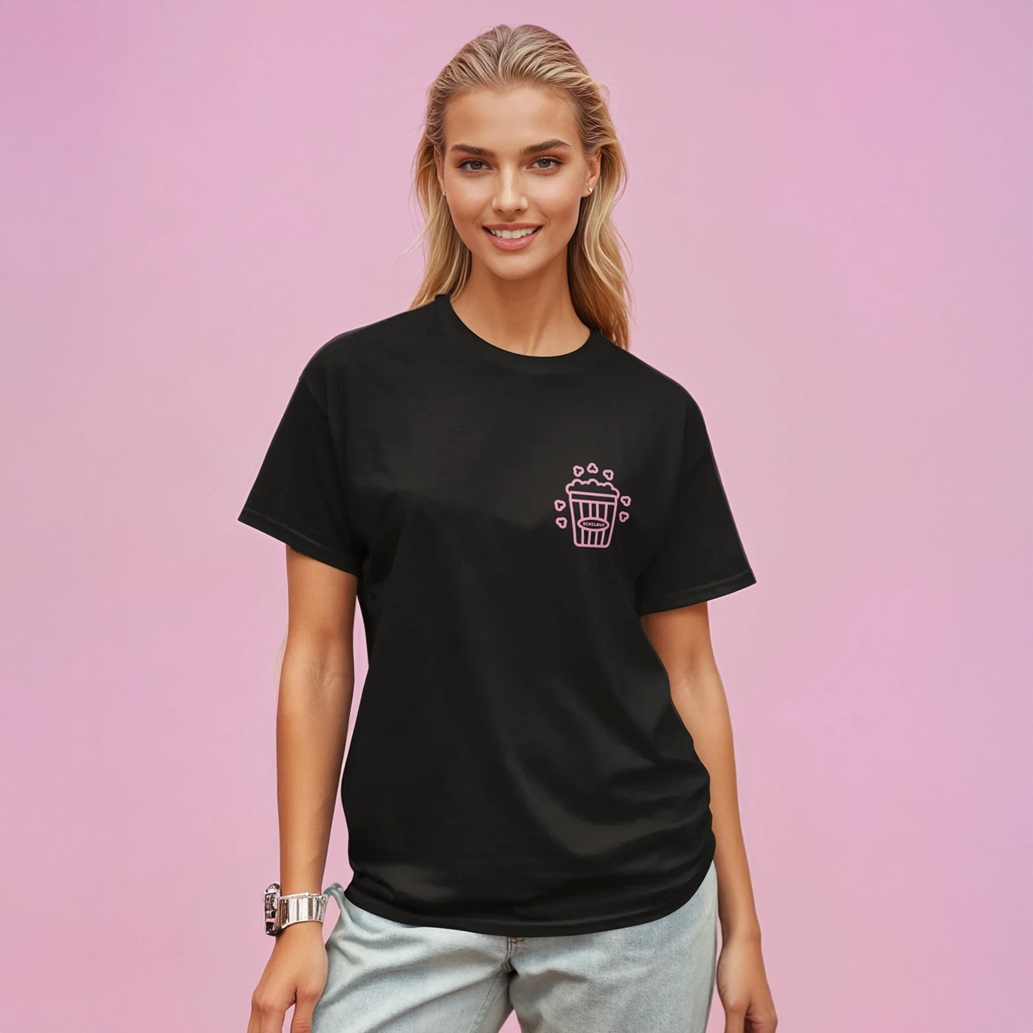 Cozy Crew Popcorn Club Shirt black/rosa