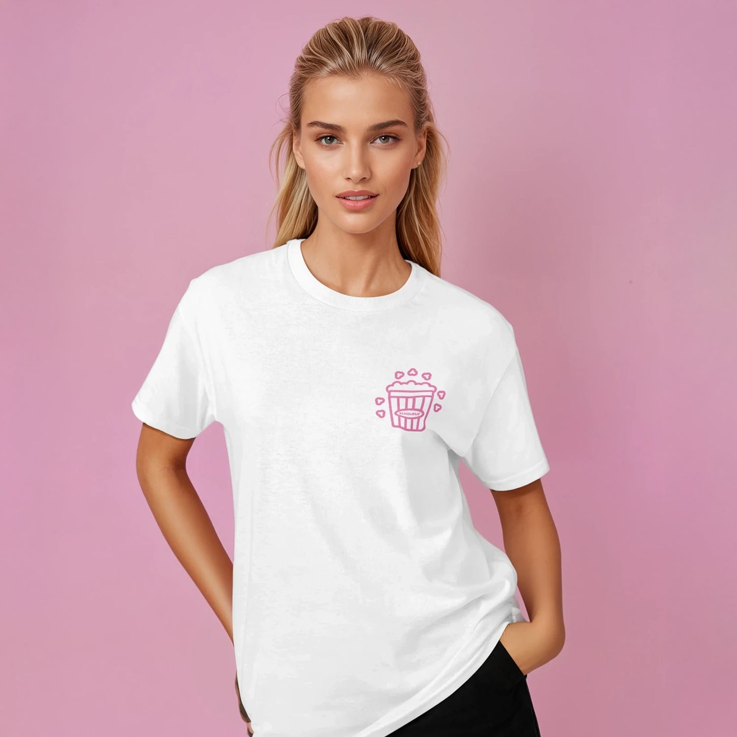 Cozy Crew Popcorn Club Shirt white/rosa