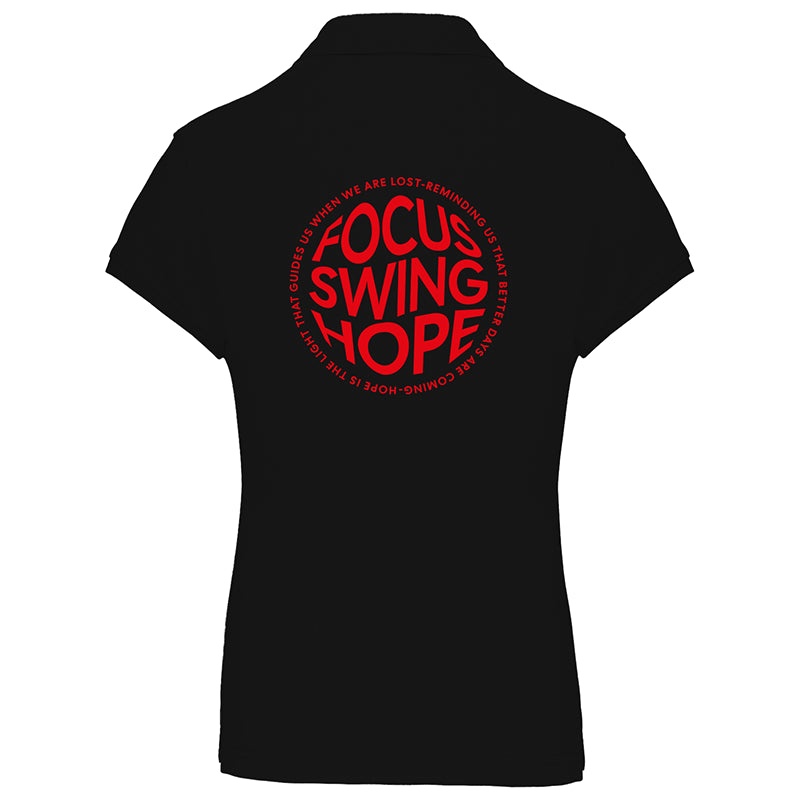 Golf Poloshirt Damen "Hope" black/red