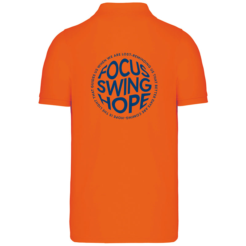 Golf Poloshirt Man "Hope" orange