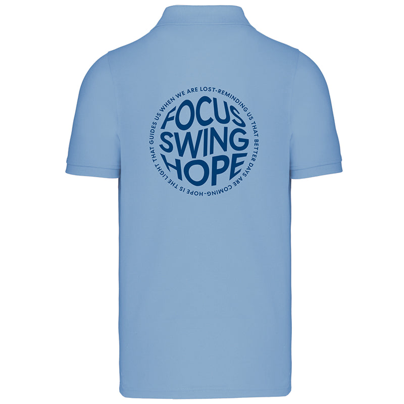 Golf Poloshirt Man "Hope" skyblue