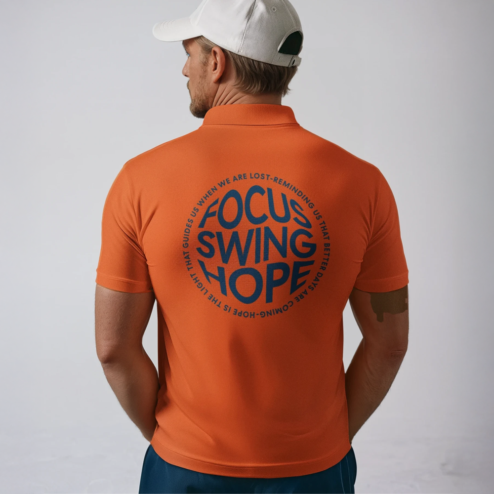 Golf Poloshirt Man "Hope" orange