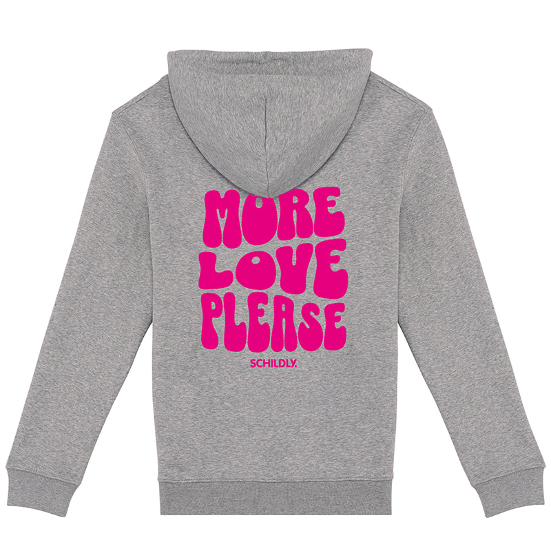 More Love Please Hoodie heather grey