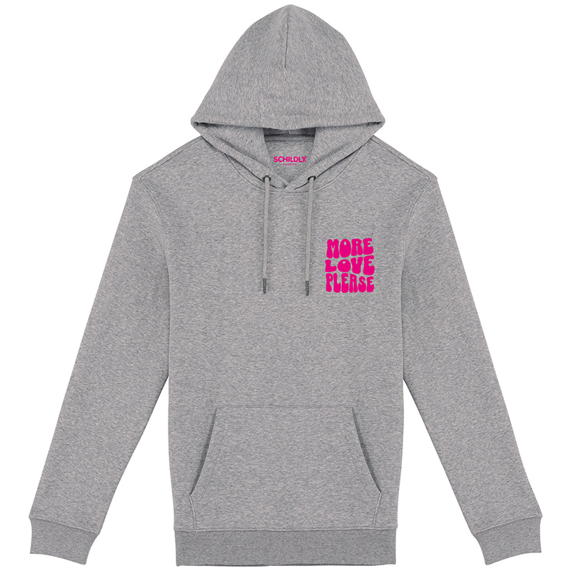 More Love Please Hoodie heather grey