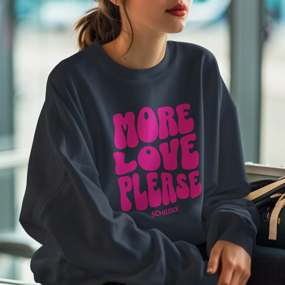 More Love Please Oversized-Sweater navy blue