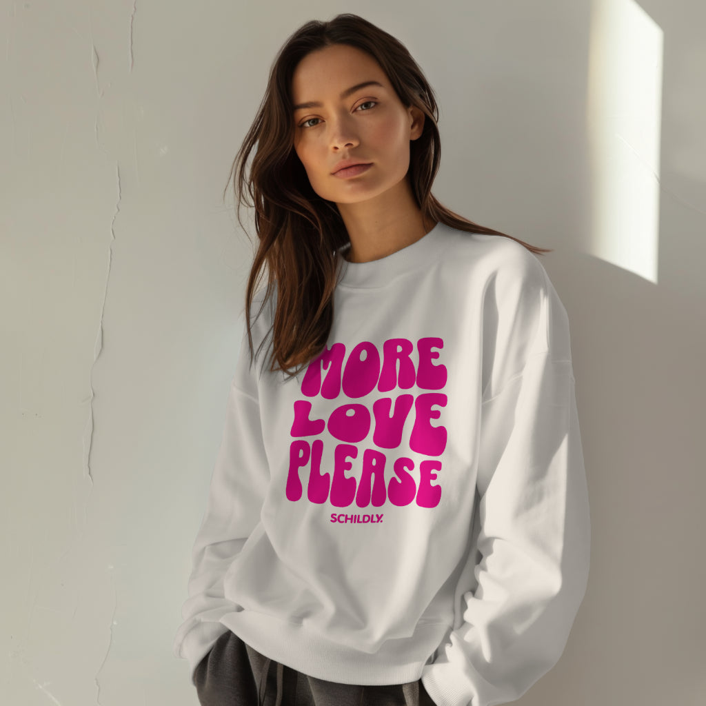 More Love Please Oversized-Sweater ivory