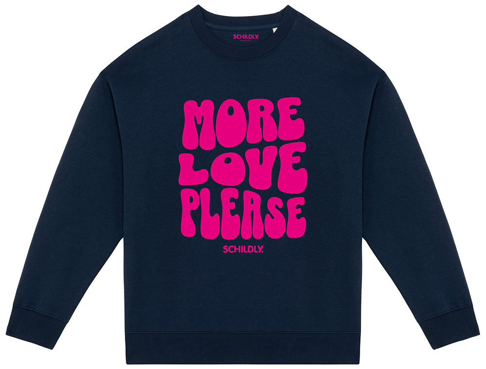 More Love Please Oversized-Sweater navy blue