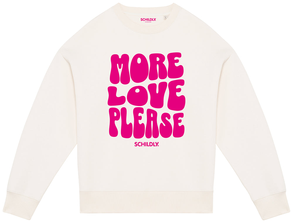 More Love Please Oversized-Sweater ivory