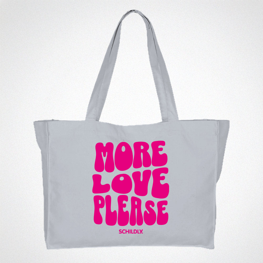 Shopper More Love Please XXL Aware grey/pink