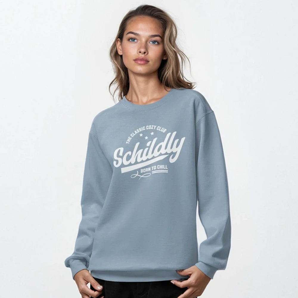 SCHILDLY Cozy Club Oversized-Sweater aquamarine/white