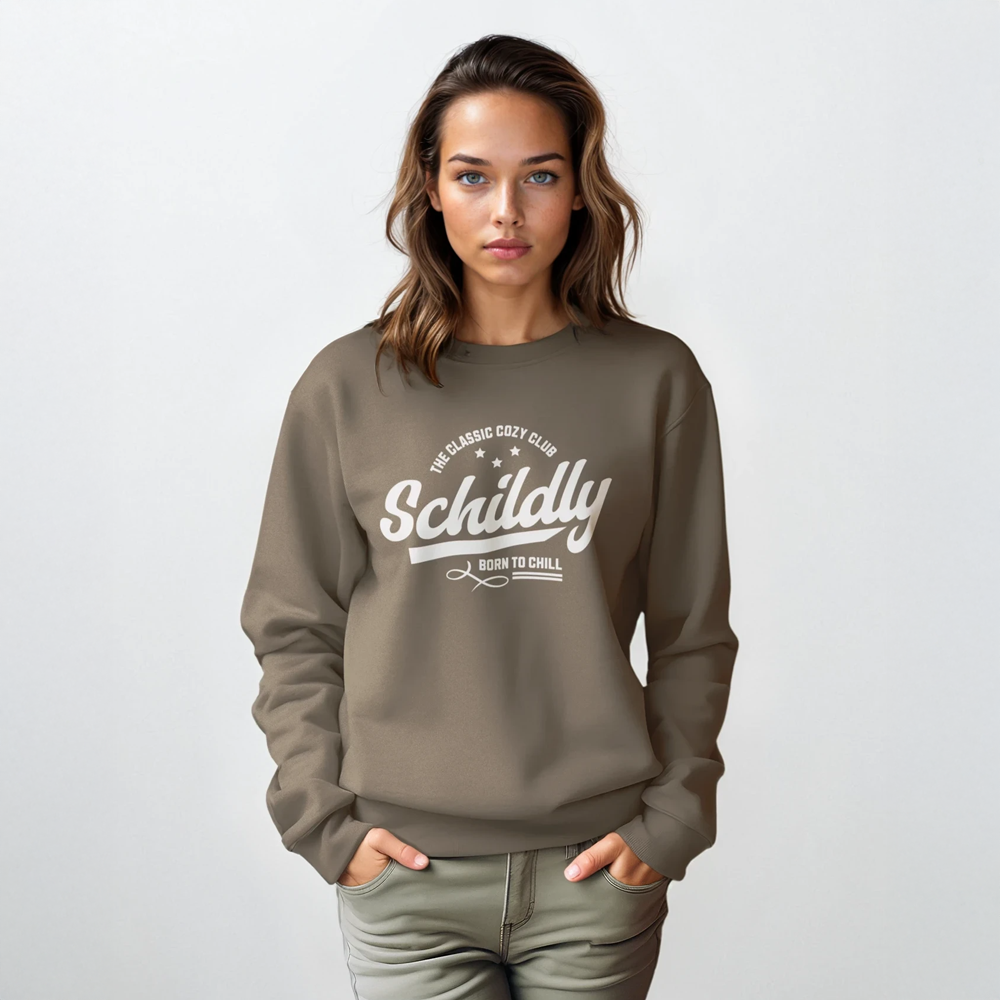 SCHILDLY Cozy Club Oversized-Sweater brown/white