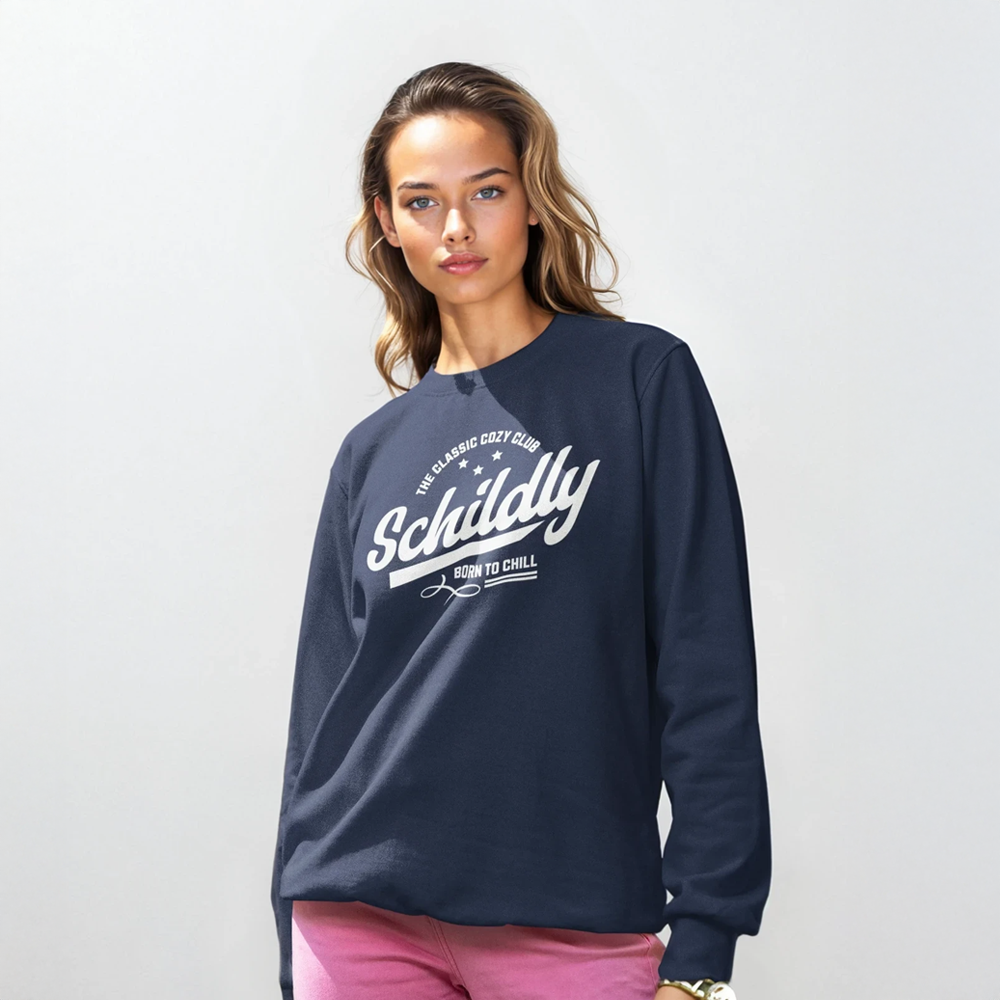 SCHILDLY Cozy Club Oversized-Sweater navy/white
