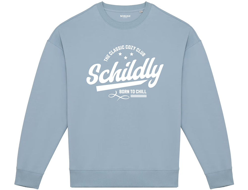 SCHILDLY Cozy Club Oversized-Sweater aquamarine/white