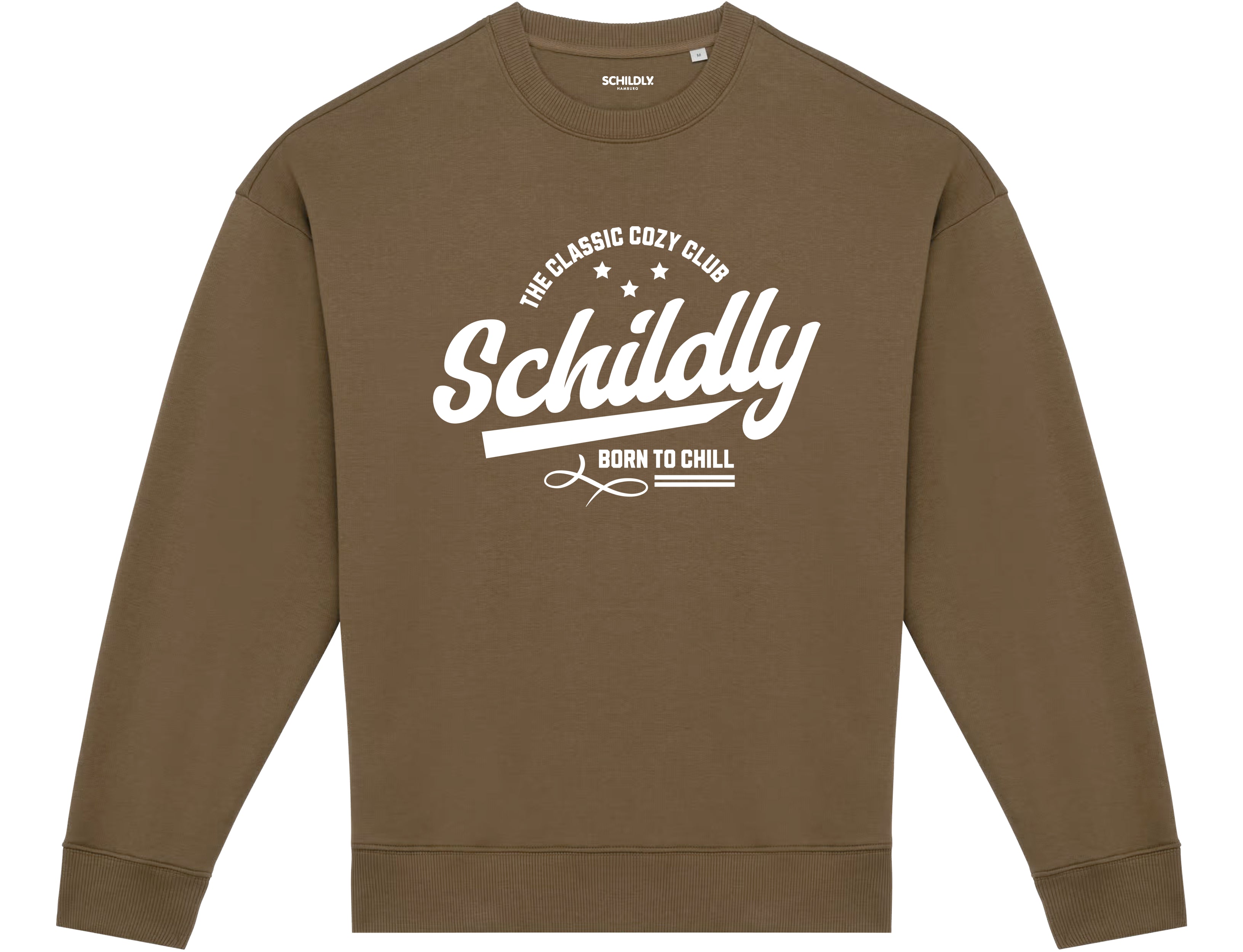 SCHILDLY Cozy Club Oversized-Sweater brown/white