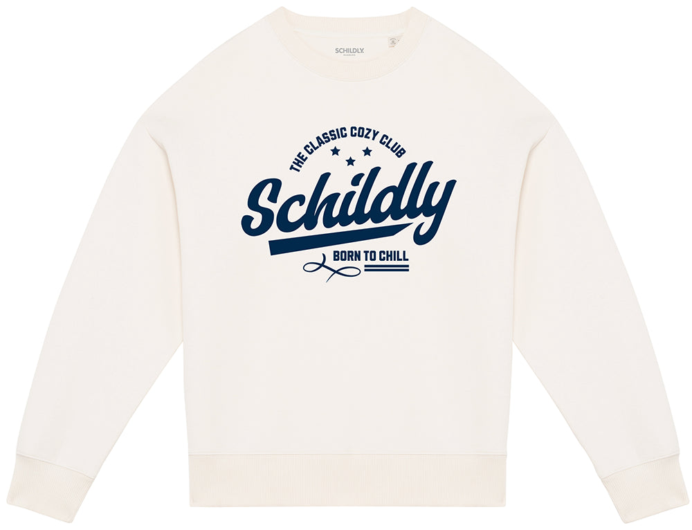 SCHILDLY Cozy Club Oversized-Sweater ivory/navy
