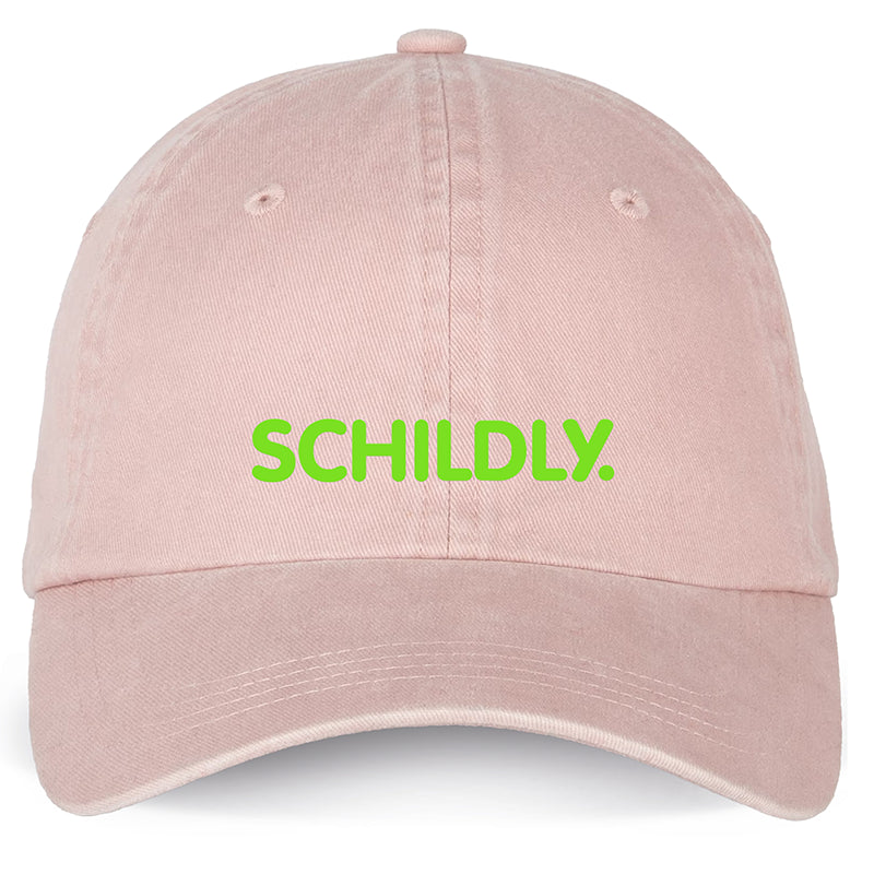 SCHILDLY LOGO Cap washed rose/neongrün