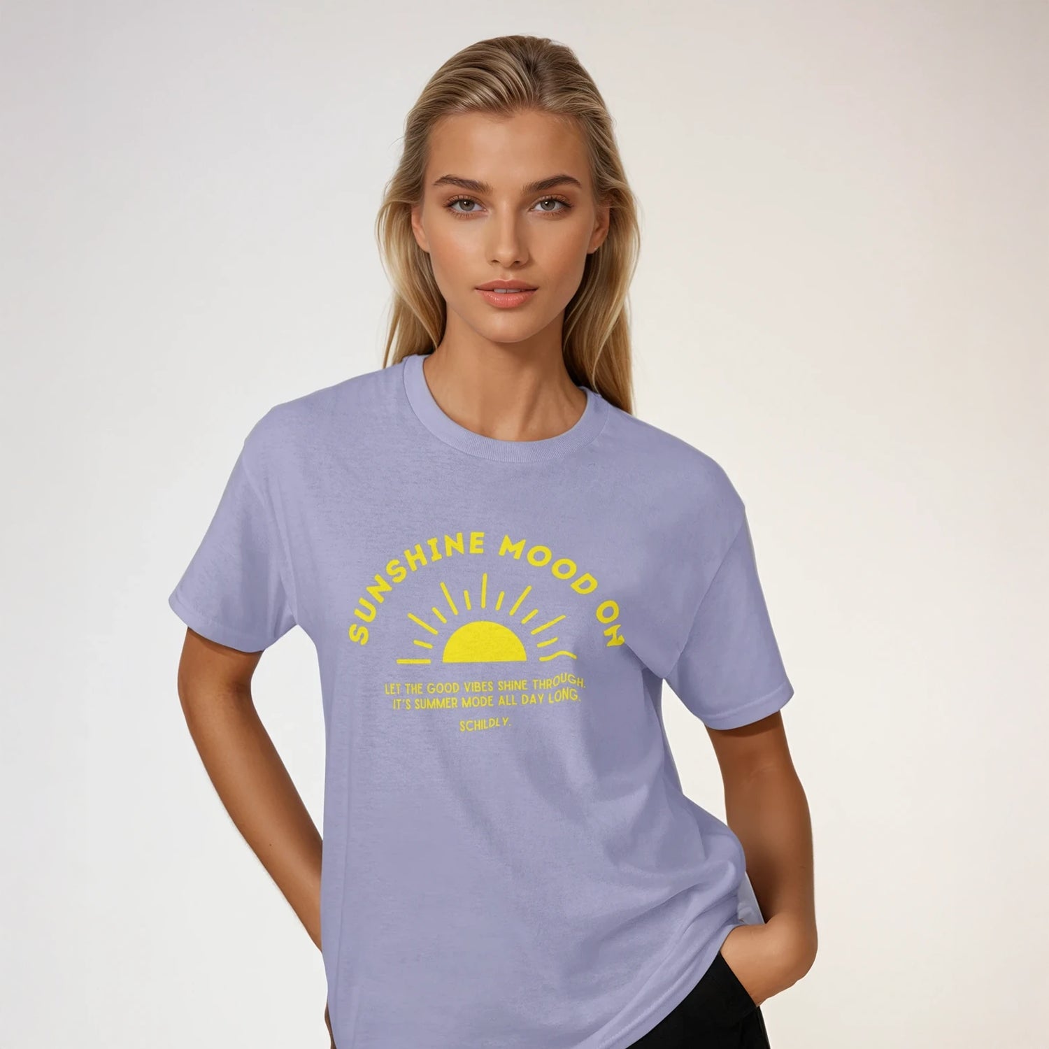 Sunshine Mood On Shirt lila/yellow